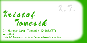 kristof tomcsik business card